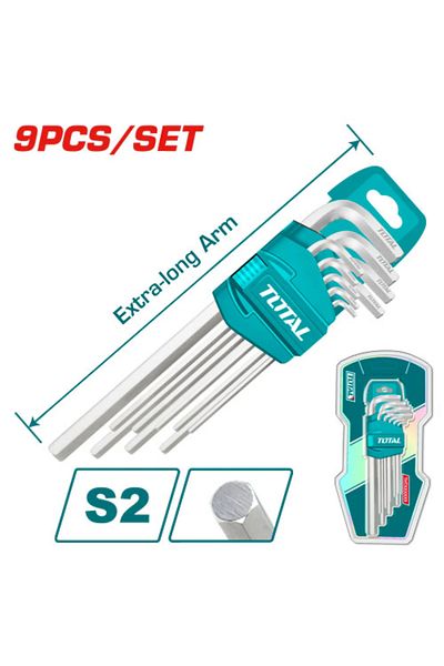 TOTAL Total 9pcs/set Short Hex Key Set Tht106192