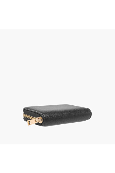 Flora Bella by Shoexpress Textured Wallet with Zip Around Closure - W 11 x H 7 x D 2.5 cm