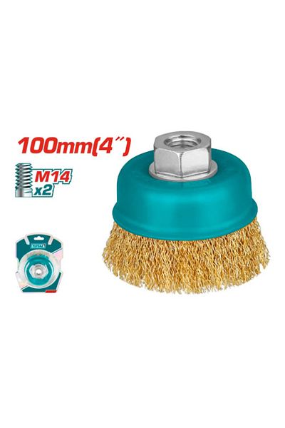 TOTAL Total Tac31041 4" Yellow Wire Cup Brush