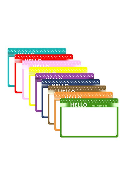 TELLGRAF مجموعة ملصقات بطابع مرحبا (3x5 سم 24 قطعة)