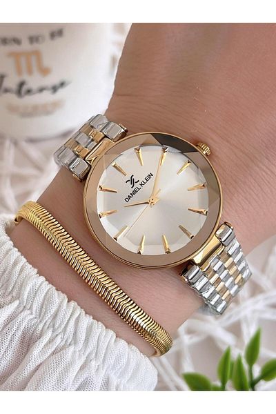 Daniel Klein Steel Cord 3 Atm Water Resistant Special Design Women Wrist Watch+Bracelet Vs.Blkt.0484