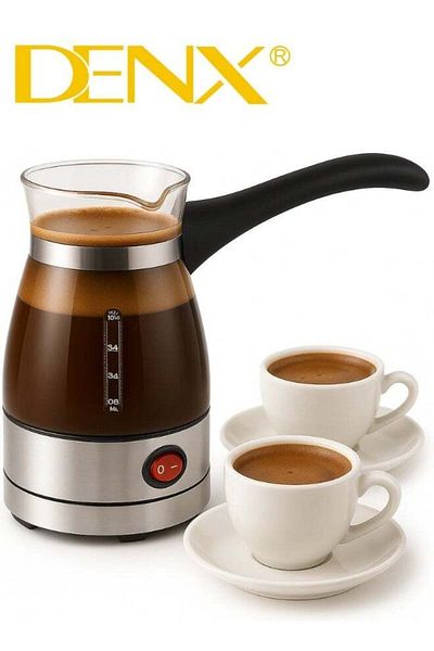 Primo Plus Electric Turkish Coffee Pot – Model DX3418 – 500ML Capacity, 600W Power, Stainless Steel, F