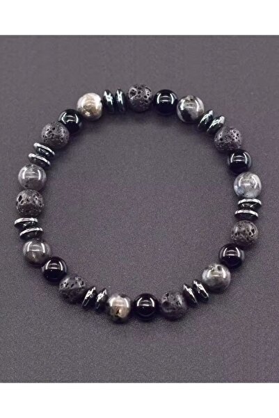 Alnis Atelier Oniks, Labradorit ve Lav Taşı Doğal Taş Bileklik