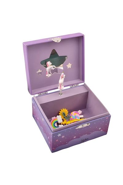 Infiniteea Musical Jewelry Box for Children Infiniteea™, Unicorn, Mirror, Storage Space for Girls, Rectangula