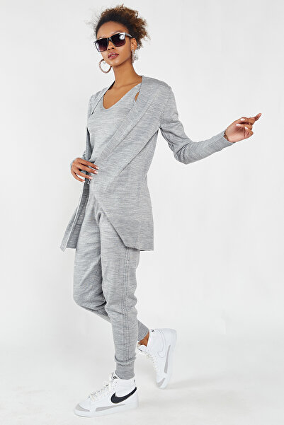 Hopoi Kadın Dar Paça Triko Pantolon