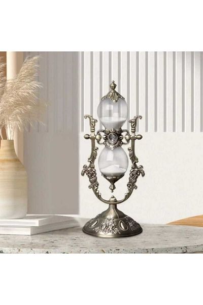 BLA BLA FOAM Decorative Hourglass in Baroque Style, Stainless Steel Frame, Vintage Design