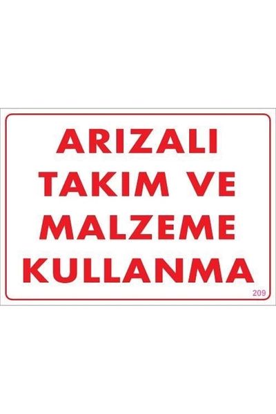 PRATİKOBA Faulty Material Team Use Warning Sign 25x35 CODE: 209
