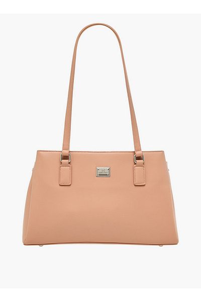 Flora Bella by Shoexpress Solid Shoulder Bag with Double Handle and Zip Closure