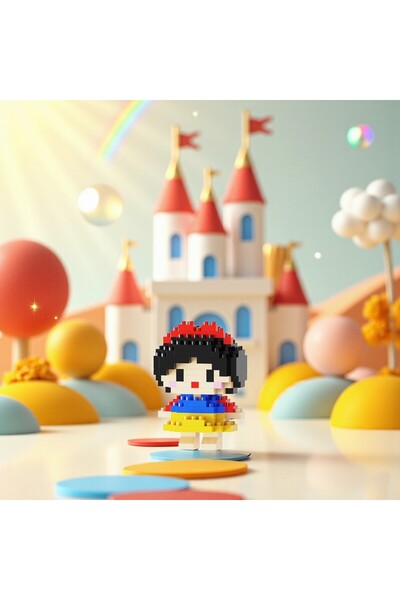 Bricks | Pinkyday | Disney Pamuk Prenses – Sürpriz Hediyeli 3D Yapboz Mini Blok Seti–SunsterCompany™ 146pcs