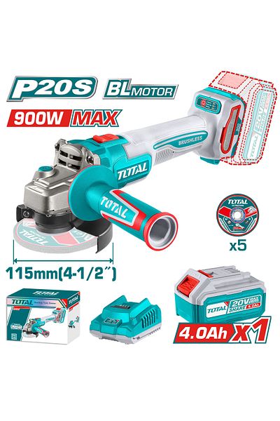 TOTAL 20v 4-1/2" Battery Rocket Plastic Bag with Battery and Charger Total Tagli261521