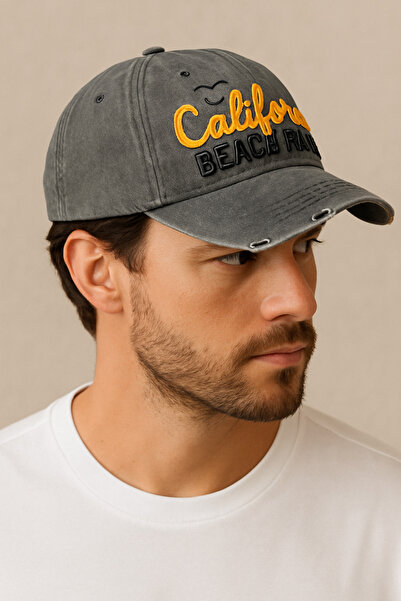 CosmoOutlet Men's California Beach Party Washable Vintage Adjustable Unisex Sports and Casual Gray Color Hat