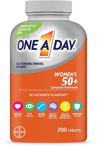 One A Day الفيتامينات المتعددة للنساء فوق سن الخمسين، ميزة صحية، مكمل غذائي يحتوي على فيتامينات أ، ج، هـ، ب1، ب2، ب