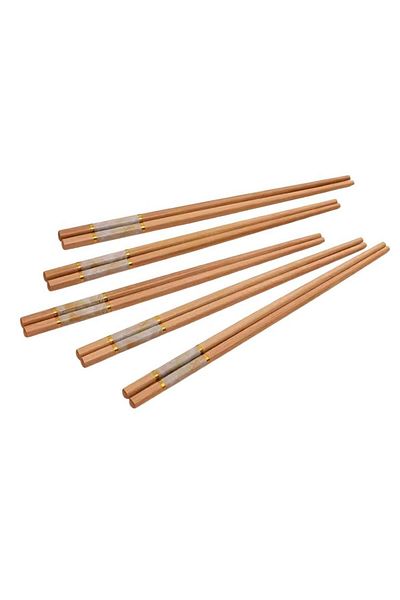 huitich Natural Light Brown Bamboo Chopsticks Anti-mildew, Non-slip, Reusable Pack Of 2