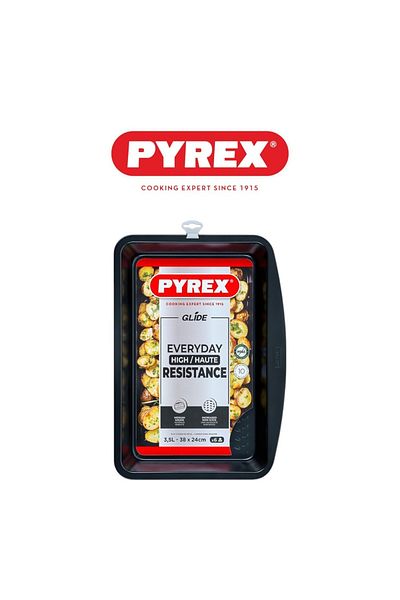 Pyrex Glide Non-Stick Roaster Rectangle 38cm – PFAS-Free Roasting Pan for Effortless Cooking