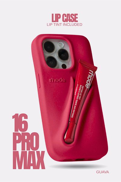 Lip Case Rhode – Iphone 16 Pro Max Silicone Stick-on Lip Gloss Holder Sleeve