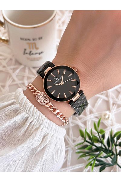 Daniel Klein Steel Cord 3 Atm Water Resistant Special Design Women Wrist Watch+Bracelet Vs.Blkt.0488