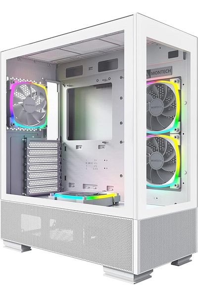 MONTECH Sky Two, Dual Tempered Glass, 4X PWM ARGB Fans Pre-Installed, ATX Gaming Mid Tower Computer