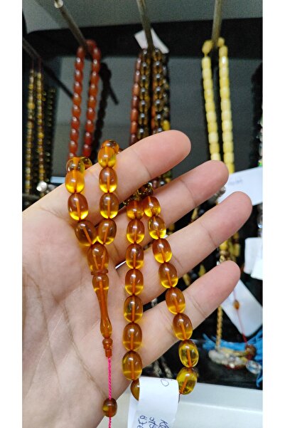 akkuş Fever amber tesbih galben