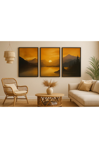 seninürünün Sunrise - Πραγματική εκτύπωση σε μαύρο μεταλλικό πλαίσιο αλουμινί...