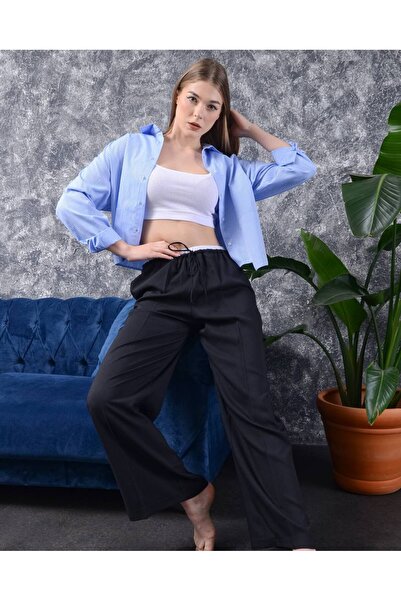 S.Y Collection Wide Leg Trousers with Waist Detail