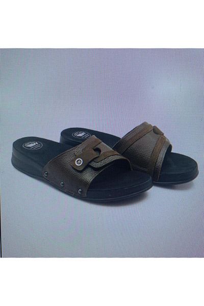 Wingmed Epiled Single Strap Khaki Leather Women's Orthopedic Slippers