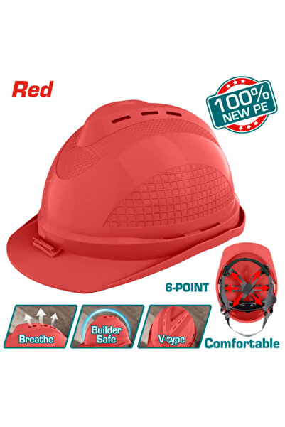 TOTAL Total TSP8604 Red Safety Helmet, First Class