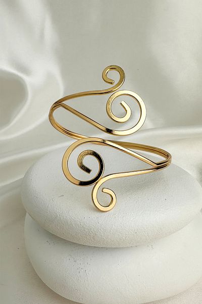 Modex Gold Color Spiral Motif Adjustable Arm Accessory (Diameter: 9cm)