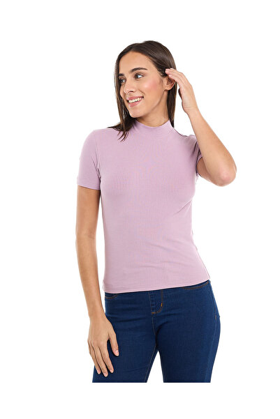 R&B WB HIGH NECK SS RIB TEE 8-18