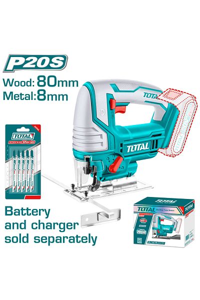 TOTAL Total TJSLI8501 20V Cordless Jigsaw Without Battery and Charger