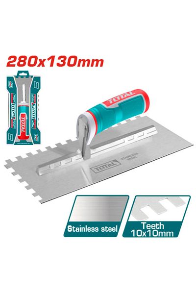 TOTAL Plastering trowel with teeth(Plastic handle) THTT81286