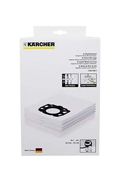 Karcher 4-Piece Fleece Filter Bag Set – High-Efficiency Dust Collection Bags for Vacuum Cleaners