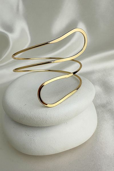 Modex Gold Color Oval Curved Original Design Adjustable Handle Accessory (Diameter: 9cm)