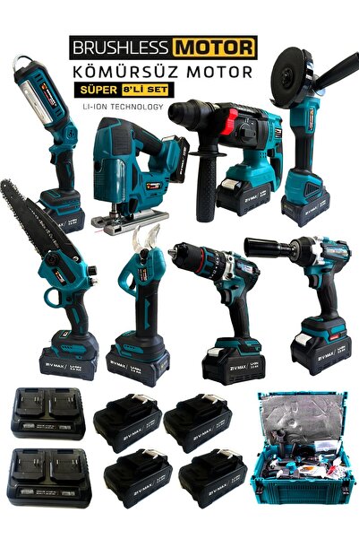 Germany Style Profesyonel Usta Seti Kömürsüz 8'li Set Kırıcı-Matkap-Dekupaj-B...