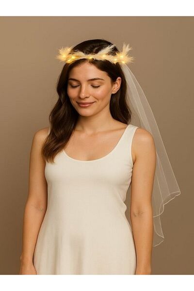 CANSIN Light Feathered Bride Crown