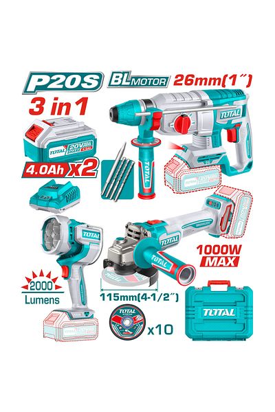 TOTAL Total 20v 3-in-1 Battery Kit Tosli250183
