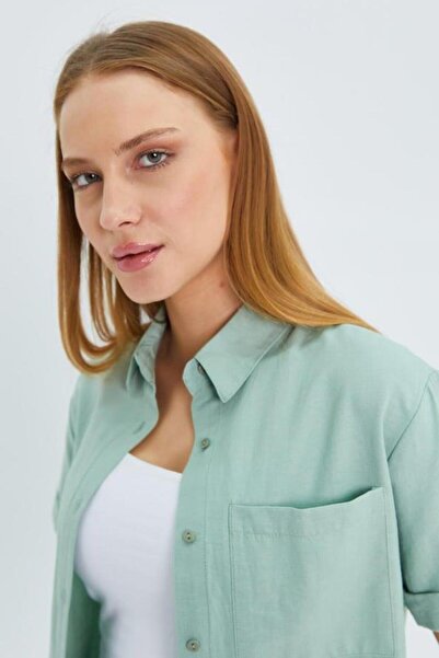 Mixray 3950 Women's Oxford Short Sleeve Basic Shirt