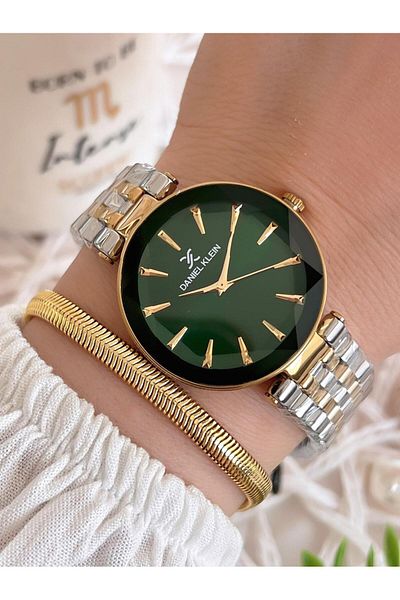 Daniel Klein Steel Cord 3 Atm Water Resistant Special Design Women Wrist Watch+Bracelet Vs.Blkt.0486
