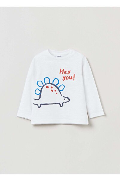 Ovs تي شيرت فاجوتينو بطبعة ديناصور وأكمام طويلة