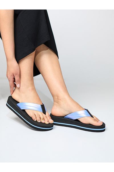 HANOX Viola Black Wedge Heel Women's Flip Flops Beach Slippers Flip Flops (4.5) cm