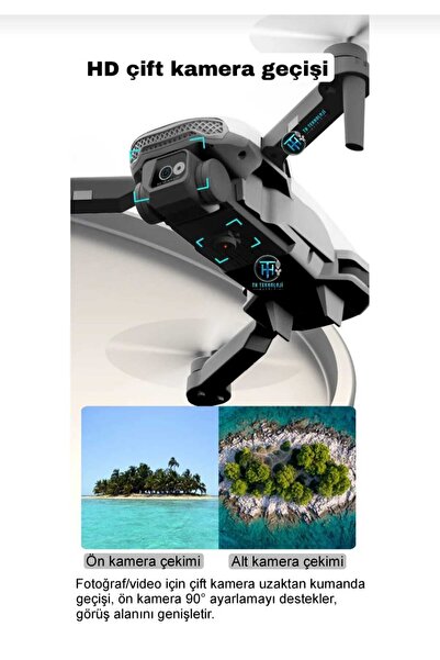 lasttech G7 Pro Çift kameralı,Katlanabilir,kumandalı Uygulama Kontrollü Drone
