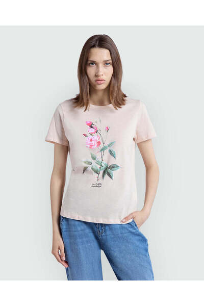 Ovs Light Pink Graphic Tee By Woman