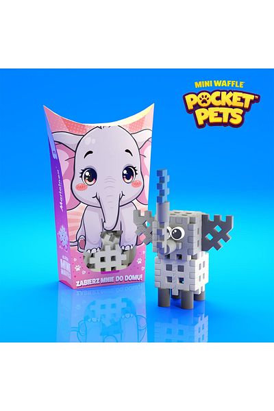 Marioinex Travel construction set, Elephant, 25 pieces, Micro Waffles,