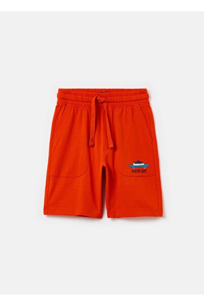 Ovs Fleece Bermuda Shorts With Drawstring And Print