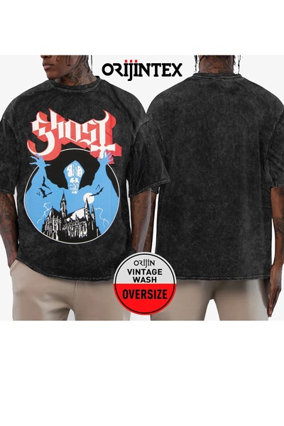 orijintex Ghost Opus Eponymous Printed Washed Oversize Vintage Tshirt