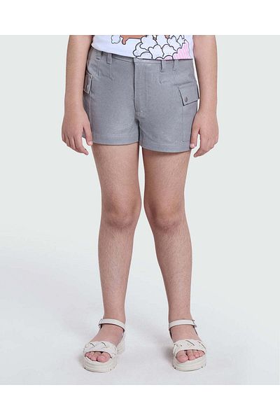 Ovs Light Grey Cargo Shorts For Teens By