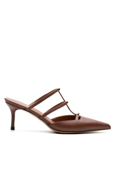 Sofia Baldi Lusha Taba Genuine Leather Women's Heel Slippers