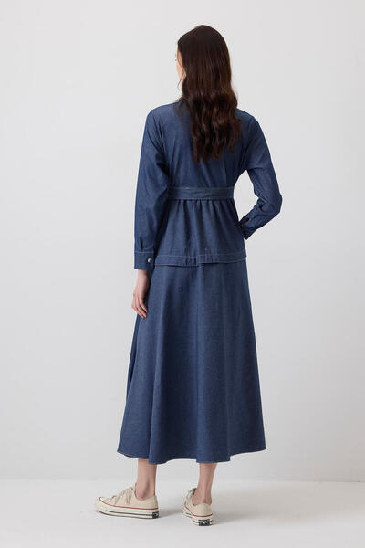 Touché Privé KONTRAST DİKİŞLİ GÖMLEK YAKA ELBİSE