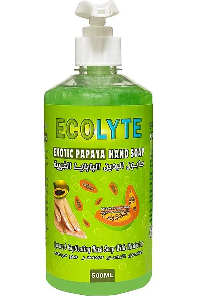 ECOLYTE+ Skincare Handwash Liquid Soap Germ Protection & Personal Hygiene (Exotic Papaya, 500 ml)