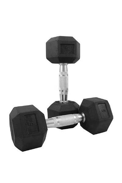 BODY SCULPTURE 2-Piece Hex Rubber Dumbbell Set – 5kg Each – Non-Slip Grip & Durable Design