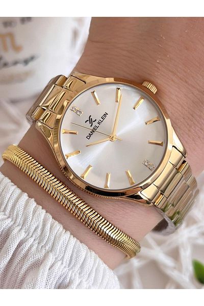 Daniel Klein Steel Cord 3 Atm Water Resistant Special Design Women Wrist Watch+Bracelet Vs.Blkt.0490